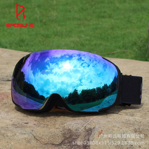 【运动装备】SPOSUNE双层防雾 可卡近视男女滑雪 大球面 高清 磁铁 商品图0