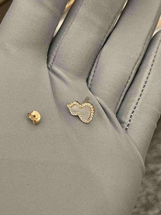 Qeelin白葫芦耳钉（一对），乱真精工，高品质，实拍，配全套专柜包装 商品图6