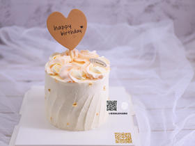 玫瑰裱花小清新蛋糕（图片为4寸效果图）生日快乐插旗随机放，不固定