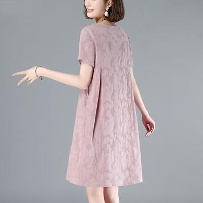 RS2 纯棉连衣裙2021年新款小个子夏季休闲棉绸裙中年妈妈夏天裙子夏 商品图1