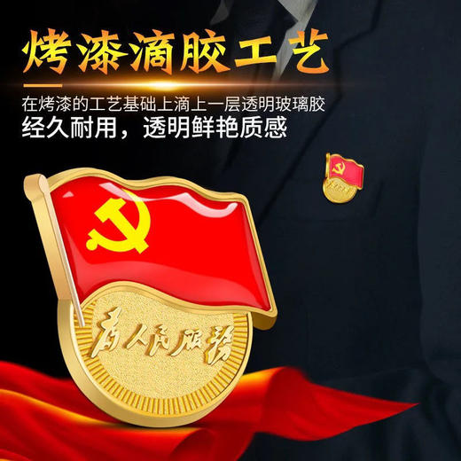 新版标准型党徽别针磁铁胸章 商品图3