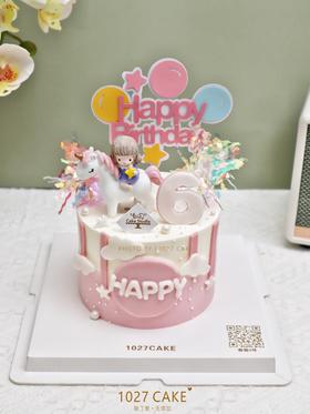 1027CAKE |  翻糖装饰 周岁儿童蛋糕  独角兽 小女孩