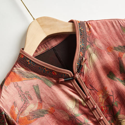 上海旗袍厂XT-21013-2贵夫人香云纱连衣裙女2021年夏品牌重磅杭州真丝桑蚕丝旗袍裙 商品图2