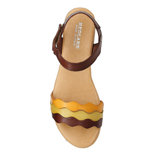 断码特价35码——西班牙原产优雅超舒适女士皮凉鞋N1225-棕色/黄色/橙色 商品图2