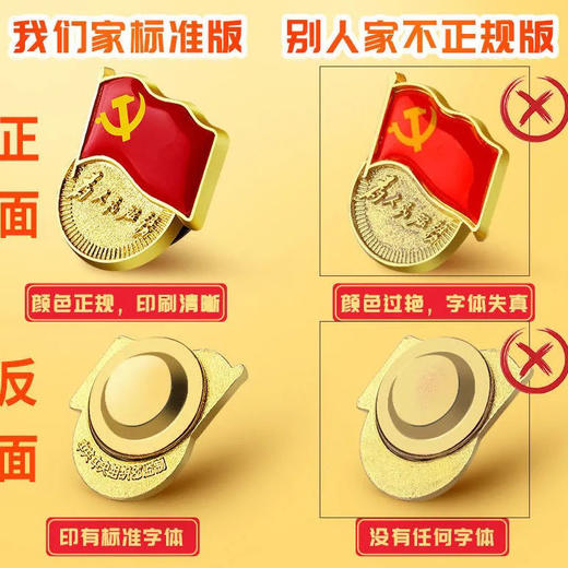 新版标准型党徽别针磁铁胸章 商品图5