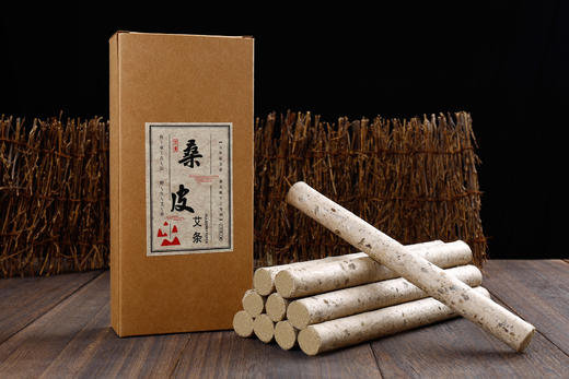 桑皮纸手工艾条，野生陈艾灸条，传统工艺，做工讲究（10根/盒）一次购买四盒送纯铜按摩温灸器一个 商品图1