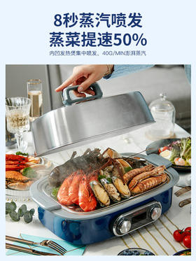 摩飞极速电蒸锅蒸汽锅多功能家用小型隔水蒸炖锅预约定时电蒸煮锅MR1168