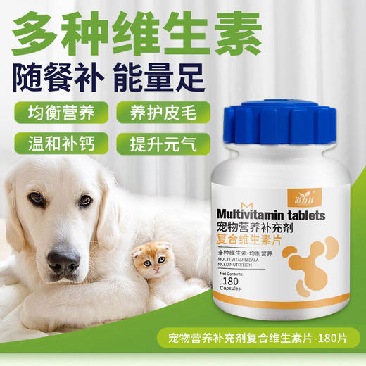 道力其复合维生素片180粒 宠物营养补充剂 猫犬通用 商品图1
