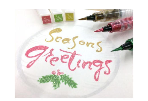 日本进口kuretake吴竹STELLA闪烁笔金粉彩色软头笔闪光毛笔 商品图4