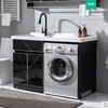 鑫达菲 洗衣柜 新墨石灰 1.2-1.3-1.4-1.5米 左 配低边象牙白盆 商品缩略图0
