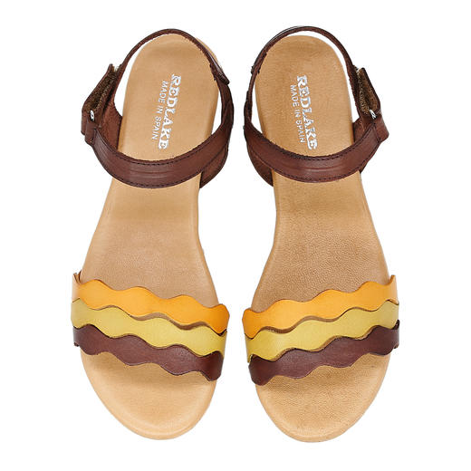 断码特价35码——西班牙原产优雅超舒适女士皮凉鞋N1225-棕色/黄色/橙色 商品图5