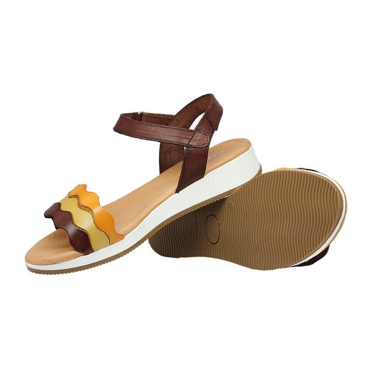 断码特价35码——西班牙原产优雅超舒适女士皮凉鞋N1225-棕色/黄色/橙色 商品图4