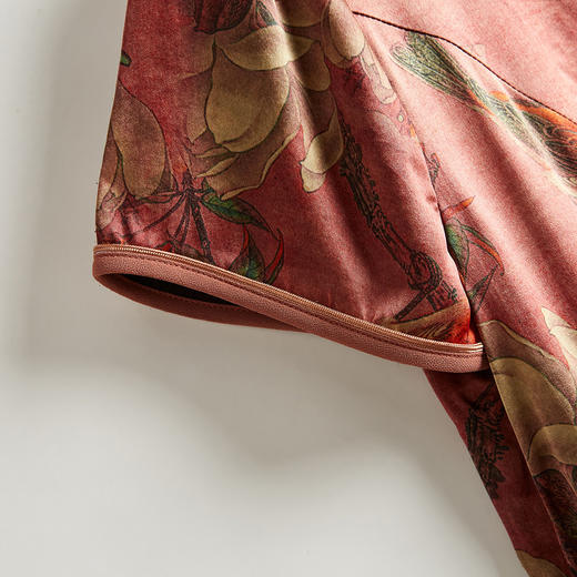 上海旗袍厂XT-21013-2贵夫人香云纱连衣裙女2021年夏品牌重磅杭州真丝桑蚕丝旗袍裙 商品图3