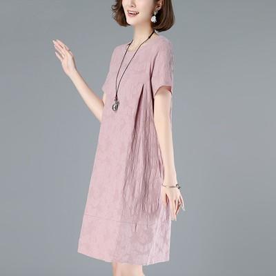 RS2 纯棉连衣裙2021年新款小个子夏季休闲棉绸裙中年妈妈夏天裙子夏 商品图2