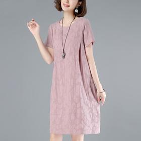 RS2 纯棉连衣裙2021年新款小个子夏季休闲棉绸裙中年妈妈夏天裙子夏