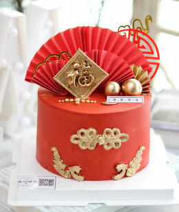 [生日蛋糕]红色中国风 商品图0