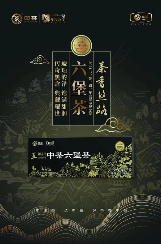 中粮-中茶2021“一带一路”纪念茶CT21702六堡茶200g/原产地直发 商品图0