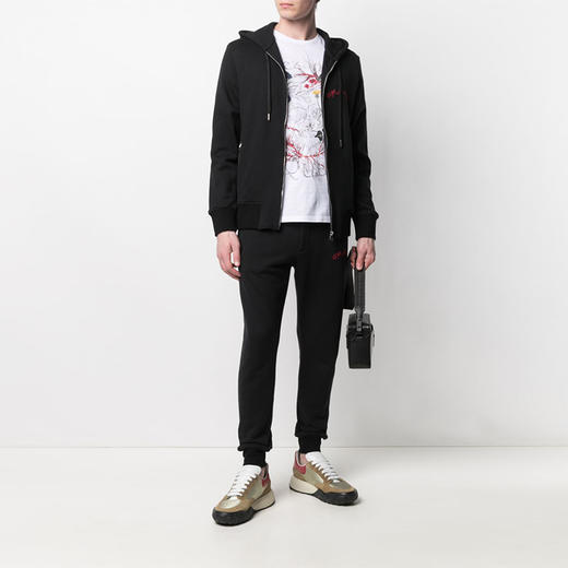ALEXANDER MCQUEEN 亚历山大·麦昆 男士Logo刺绣运动裤 黑色 599618 QRX82 1000 商品图3