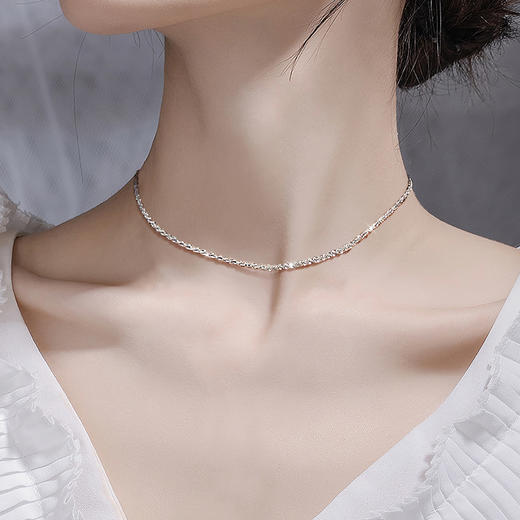 winy冰川之美项链s925银色项链女小众设计感锁骨链纯银颈链简约时尚百搭 商品图1