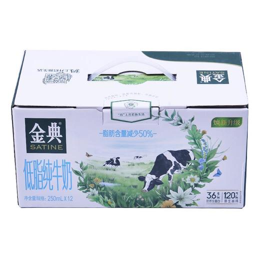 伊利 金典高钙低脂纯牛奶250ml*12/箱 商品图0