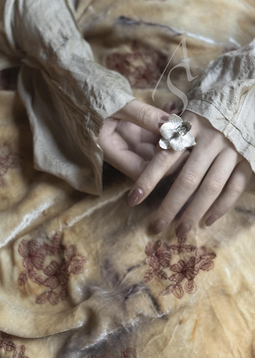 Fireflies  银白色/做旧黑 orchid珐琅戒 商品图2