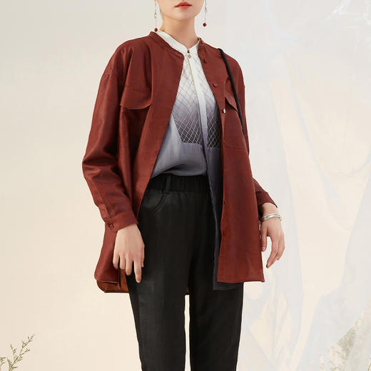 TANGY Collection天意精品2021年秋冬新品手工植物染真丝半莨衬衫 商品图1