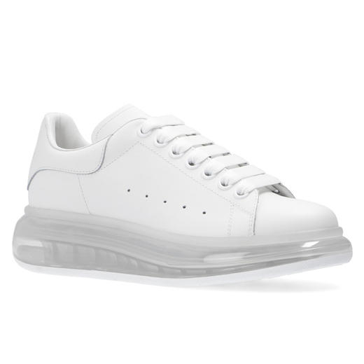 ALEXANDER MCQUEEN 亚历山大·麦昆 女士白色牛皮透明橡胶底阔型休闲鞋 白尾 611698 WHX98 9000 商品图0