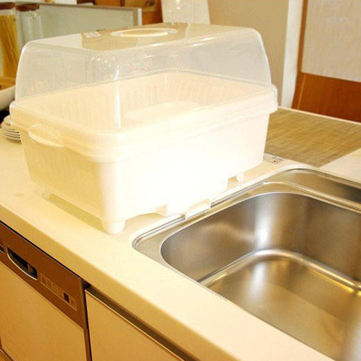 sanko碗筷沥水架带盖 日本进口放碗架厨房水槽沥水架碗筷碗碟沥水  WHJC 商品图2