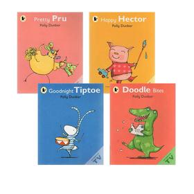 【宝莉爹书单·0-4岁】英国名家Polly Dunbar作品 Tilly and Friends4册 :Happy Hector/Doodle Bites/Pretty Pru 【BBC同名动画】