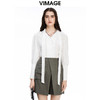 VIMAGE/纬漫纪秋款个性印花飘带宽松遮肉显瘦上衣女V1609202 商品缩略图0