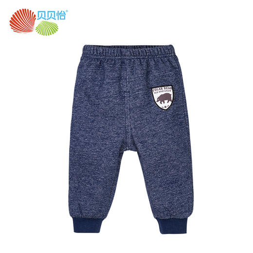 贝贝怡男童春秋仿牛仔抓绒休闲长裤裤子WK170 商品图2