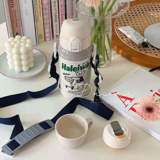 (5个起少2元)日本haleiwa哈雷蛙儿童保温杯600ml购物熊（直饮盖＋中枢盖） 商品图1