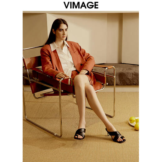 VIMAGE/纬漫纪气质帅气职业百搭收腰显瘦西装外套V1603202 商品图3