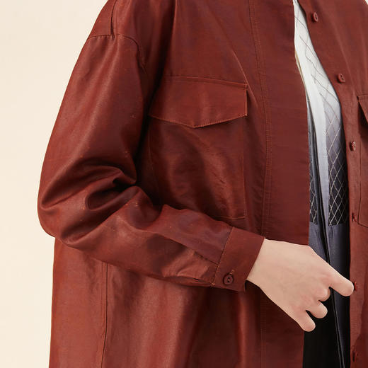 TANGY Collection天意精品2021年秋冬新品手工植物染真丝半莨衬衫 商品图4