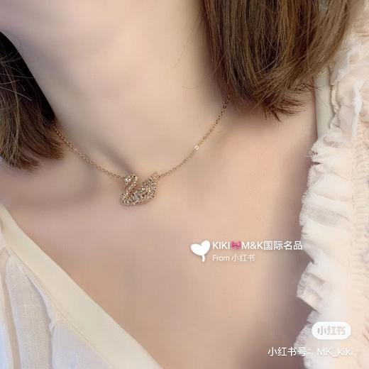 施华洛世奇天鹅玫瑰金水晶锁骨项链 商品图3