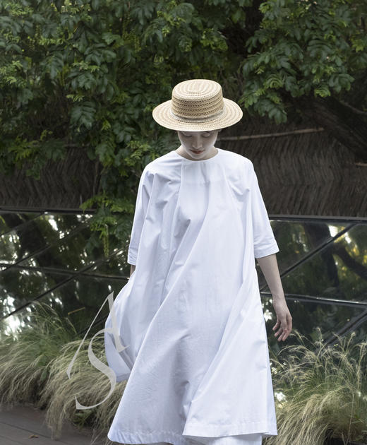 Casey Casey  白色中袖连衣裙 商品图3