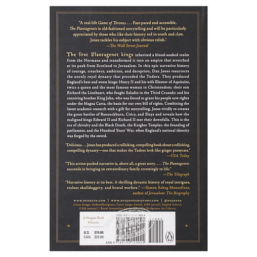 【中商原版】金雀花王朝 英文原版 The Plantagenets Dan Jones 英国历史中世纪 革命前的王朝统治 商品图1