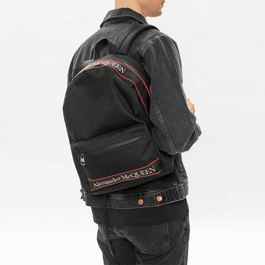 ALEXANDER MCQUEEN 亚历山大·麦昆 男士棉质双肩包 黑色 646457 1AAAJ 1077 商品图3