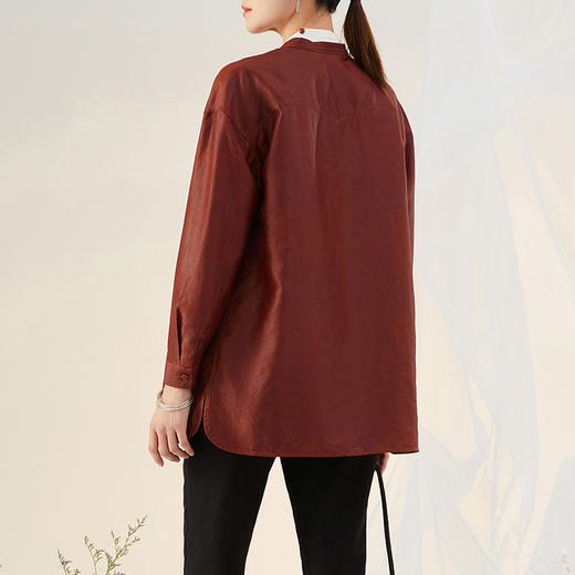 TANGY Collection天意精品2021年秋冬新品手工植物染真丝半莨衬衫 商品图2