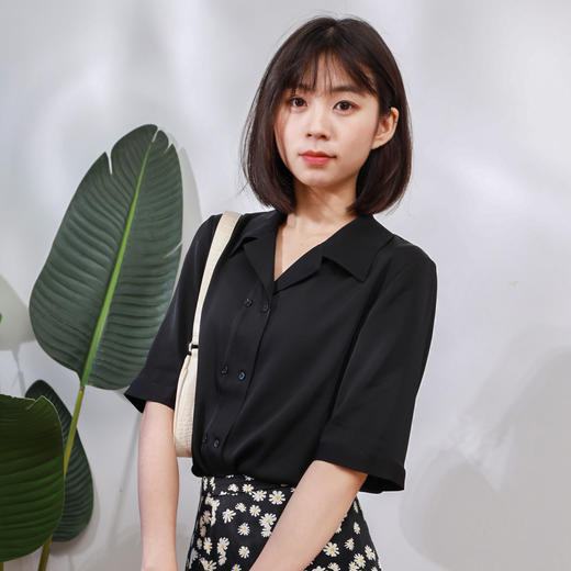 菜菜家真丝短袖衬衫|大牌同厂，软滑亲肤，显瘦藏肉，双排扣设计|轻软有筋骨的衬衫 商品图4