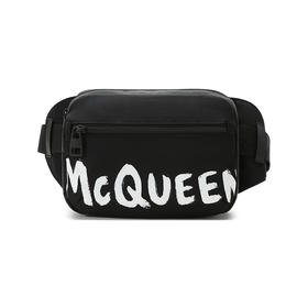 ALEXANDER MCQUEEN 亚历山大·麦昆 男士LOGO图案黑色腰包 625512 HWC2B 1070