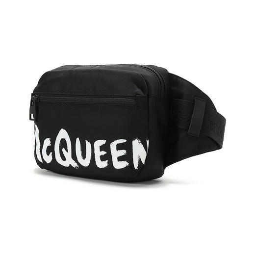 ALEXANDER MCQUEEN 亚历山大·麦昆 男士LOGO图案黑色腰包 625512 HWC2B 1070 商品图1