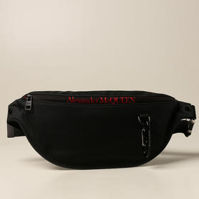 ALEXANDER MCQUEEN 亚历山大·麦昆 男士黑色徽标印花腰包 605053 HV2BK 1083