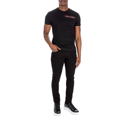 ALEXANDER MCQUEEN 亚历山大·麦昆 男士棉质黑色牛仔裤 625677 QRY49 1000 商品图3