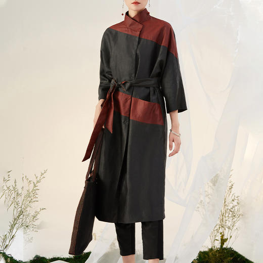TANGY Collection天意精品2021年秋冬新品真丝拼撞复古莨绸外套 商品图1