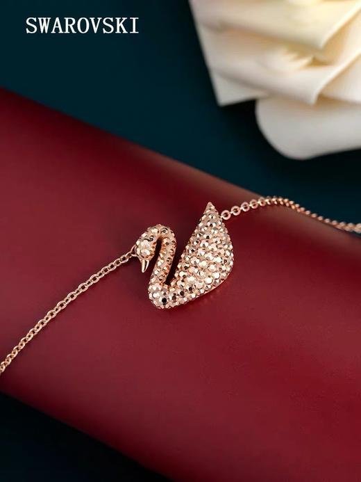 施华洛世奇天鹅玫瑰金水晶锁骨项链 商品图7
