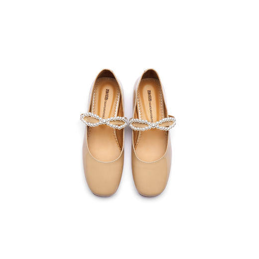 西村名物2021年秋季新款玛丽珍女单鞋珍珠饰扣蝴蝶结甜美仙女鞋T21CE33941 商品图1