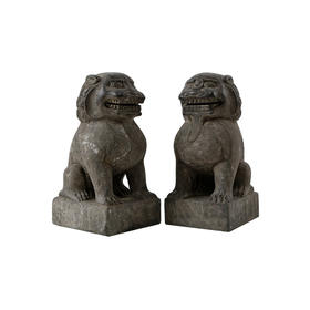 石狮子软装饰品青石石头摆件复古摆件