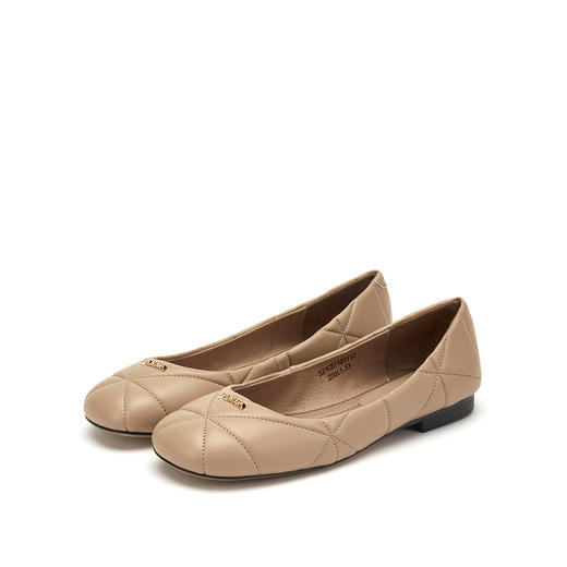 westory女鞋2021圆头简约舒适软底百搭豆豆鞋平底单鞋女S21CE71211 商品图4