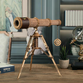若客·自拼装单筒望远镜系列 ，不用胶水、钉子，用木头拼出望远镜、留声机